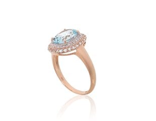 Золотое кольцо с бриллиантами "Величие Топаза" из красного золота 585 пробы DS00G767 цена и информация | Кольца | pigu.lt