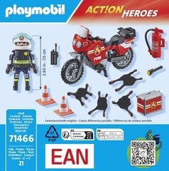 71466 PLAYMOBIL® Action Heroes, Пожарный мотоцикл цена и информация | Конструкторы и кубики | pigu.lt