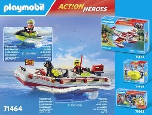71464 PLAYMOBIL® Actions Heroes, Gaisrininkų valtis su vandens matociklu kaina ir informacija | Konstruktoriai ir kaladėlės | pigu.lt
