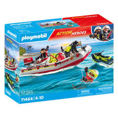 71464 PLAYMOBIL® Actions Heroes, Gaisrininkų valtis su vandens matociklu kaina ir informacija | Konstruktoriai ir kaladėlės | pigu.lt