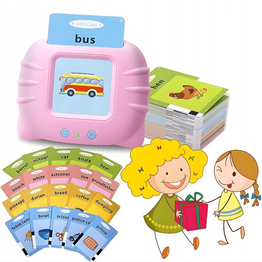 Kortelių skaitytuvas Ankstyvajai anglų kalbos mokymuisi vaikams 224 žodžiai kaina ir informacija | Lavinamieji žaislai | pigu.lt