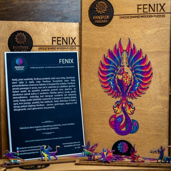 Medinė dėlionė Fantasy Puzzles Fenix, 130 d. kaina ir informacija | Dėlionės (puzzle) | pigu.lt