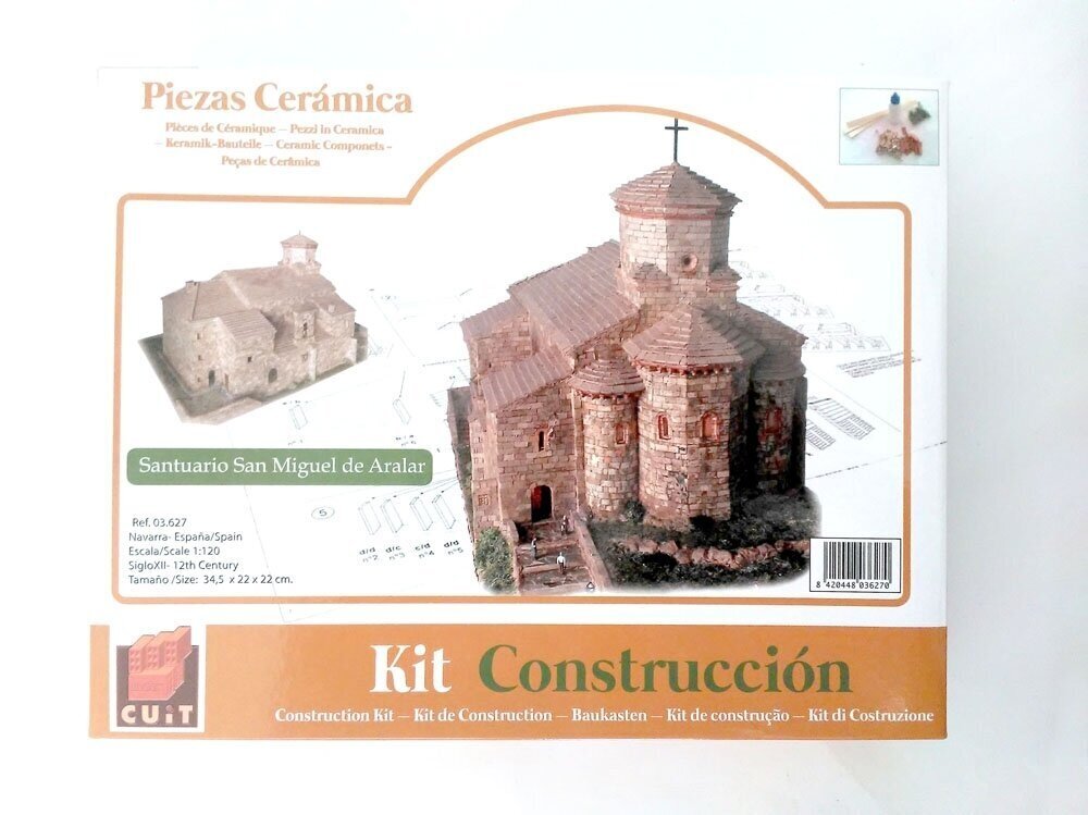 Surenkamas keraminio pastato modelis Cuit San Miguel de Aralar bažnyčia (Navarra, Spain), 1/65, 3.627 kaina ir informacija | Konstruktoriai ir kaladėlės | pigu.lt