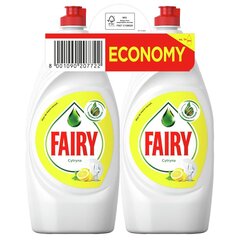 Fairy indų ploviklis Lemon, 2 x 900 ml цена и информация | Средства для мытья посуды | pigu.lt