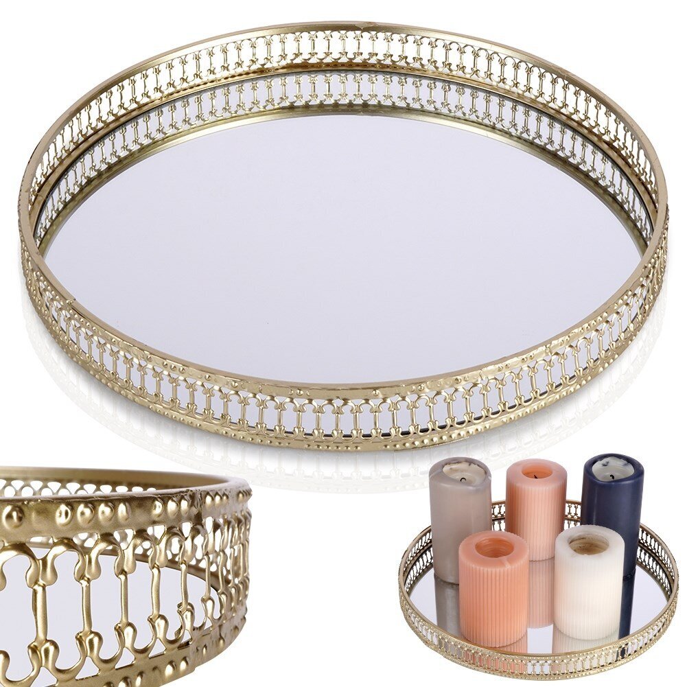 Vilde veidrodinis žvakių padėklas, 30 cm kaina ir informacija | Žvakės, Žvakidės | pigu.lt