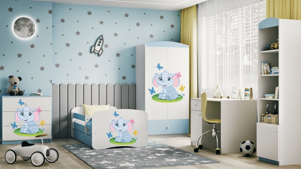 Vaikiška lova babydreams 180x80 cm, balta/mėlyna kaina ir informacija | Vaikiškos lovos | pigu.lt