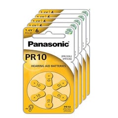 Panasonic 10 (PR70) батарейки для слуховых аппаратов, 5х6 шт., 30 шт. цена и информация | Батарейки | pigu.lt