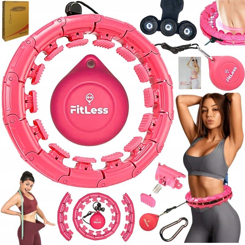 Gimnastikos lankas Fitless Hula, 70 cm, rožinis цена и информация | Gimnastikos lankai ir lazdos | pigu.lt