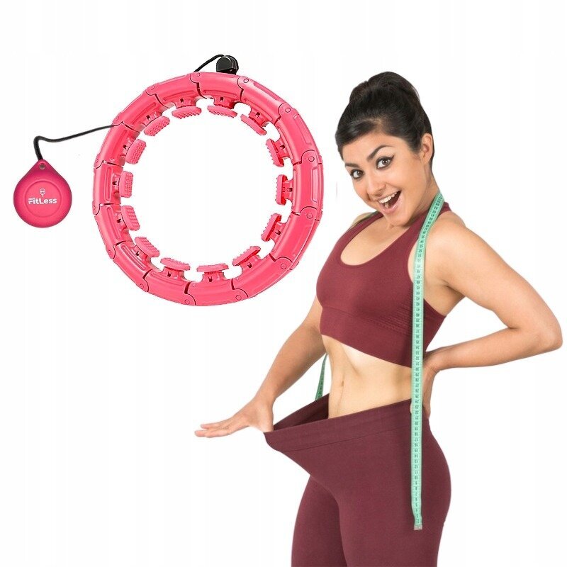 Gimnastikos lankas Fitless Hula, 70 cm, rožinis цена и информация | Gimnastikos lankai ir lazdos | pigu.lt