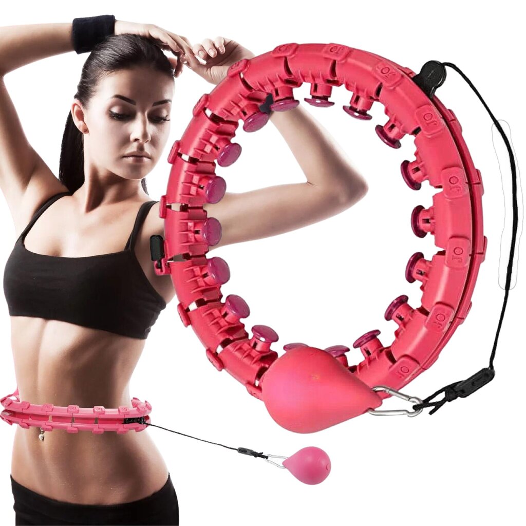 Gimnastikos lankas Hula Hoop, 50-120 cm, rožinis цена и информация | Gimnastikos lankai ir lazdos | pigu.lt