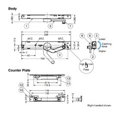 Durų stabdis LDD-S, 15-40 kg durims, dešinės pusės, baltas LDD-S-R WT, Sugatsune цена и информация | Дверные петли и другие принадлежности | pigu.lt