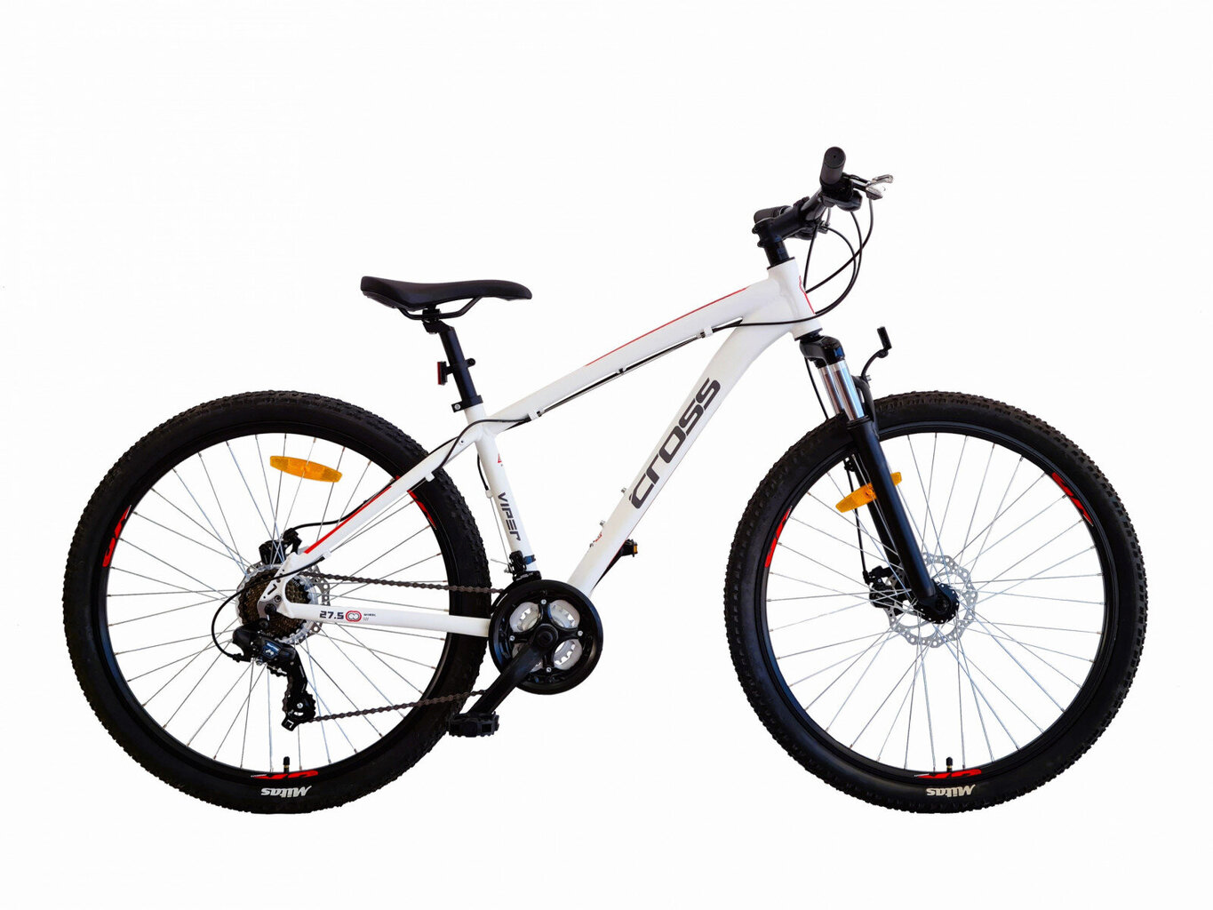 Kalnų dviratis Cross Viper MDB White 27.5", baltas kaina ir informacija | Dviračiai | pigu.lt