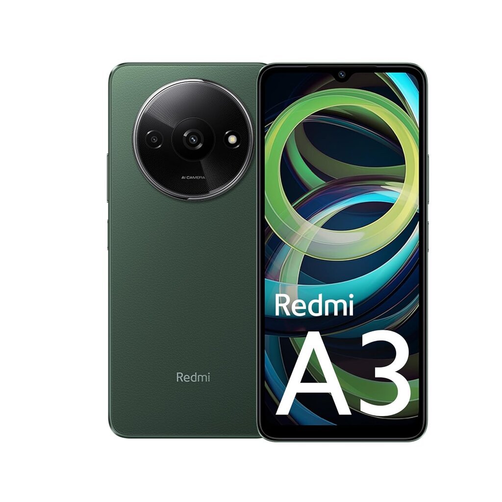 Телефон Xiaomi Redmi A3 3/64GB Forest Green. цена | pigu.lt