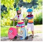 2 viename vaikiškas lagaminas ir paspirtukas su LED ratukais Costway, pelėda kaina ir informacija | Lagaminai, kelioniniai krepšiai | pigu.lt