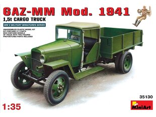 Surenkamas modelis Miniart GAZ-MM Mod. 1941 1,5t Cargo Truck, 1/35 kaina ir informacija | Konstruktoriai ir kaladėlės | pigu.lt