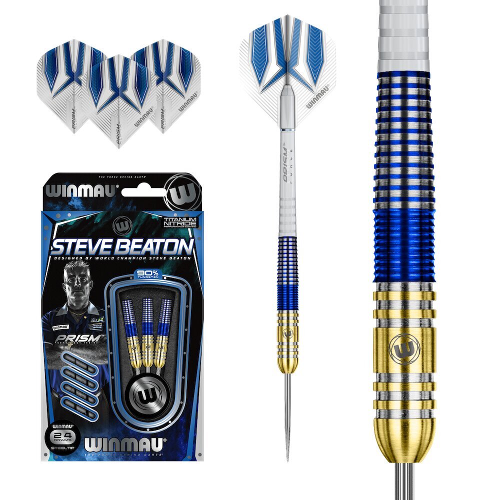 Strėlytės Winmau Steve Beaton, 24 g, įvairių spalvų kaina ir informacija | Smiginis | pigu.lt