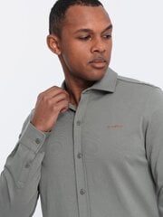рубашка из хлопка - светлый хаки v4 om-shcs-0138 цена и информация | Мужские рубашки | pigu.lt