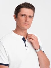 Polo marškinėliai vyrams Ombre Clothing 0156 124584-7, balti kaina ir informacija | Vyriški marškinėliai | pigu.lt