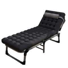 Sulankstoma lova, juoda, 68x193x30cm kaina ir informacija | Turistiniai baldai | pigu.lt