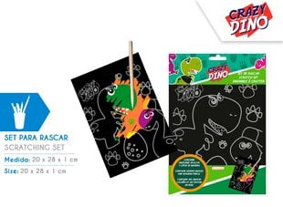 Pašėlęs „Dino Scratch Art“ kanceliarinių prekių rinkinys kaina ir informacija | Spalvinimo knygelės | pigu.lt