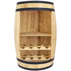 Деревянная бочка-бар с откидным шезлонгом для винных бутылок, венге, 80x50 см, деревенский домашний бар цена и информация | Кухонная утварь | pigu.lt