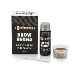 Antakių dažai Belamu Brow Henna, Medium Brown, 10 g kaina ir informacija | Antakių dažai, pieštukai | pigu.lt