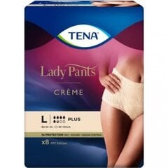 Sauskelnės-kelnaitės moterims Tena Lady Pants Plus Creme L, 8 vnt. цена и информация | Подгузники, прокладки, одноразовые пеленки для взрослых | pigu.lt