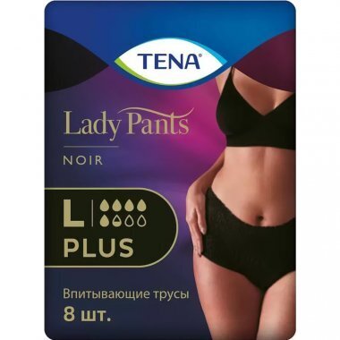 Sauskelnės-kelnaitės moterims Tena Lady Pants Plus Noir, L 95-130 cm, 8 vnt. kaina ir informacija | Sauskelnės, įklotai, paklotai suaugusiems | pigu.lt