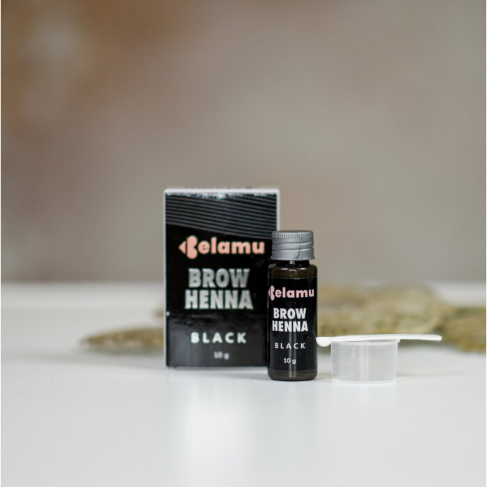 Antakių dažai Belamu Brow Henna, Black, 10 g цена и информация | Antakių dažai, pieštukai | pigu.lt