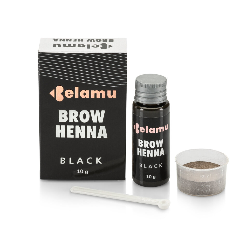 Antakių dažai Belamu Brow Henna, Black, 10 g цена и информация | Antakių dažai, pieštukai | pigu.lt