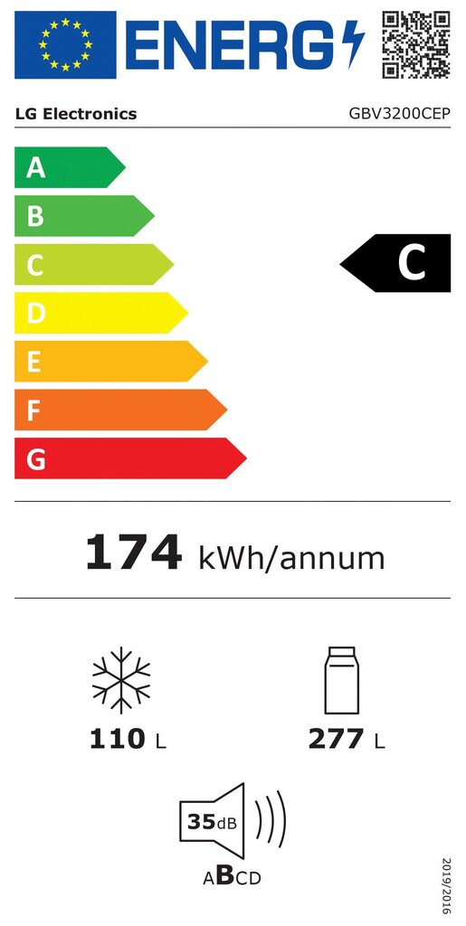 LG GBV 3200 CEP kaina ir informacija | Šaldytuvai | pigu.lt