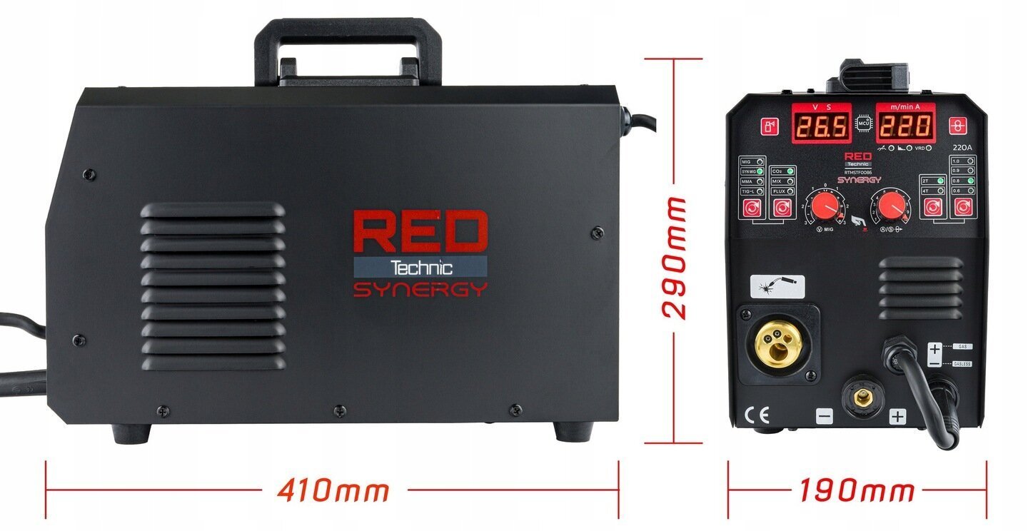 Suvirinimo aparatas su priedais Red Technic RTMSTF0086, 230V, 30-220A kaina ir informacija | Suvirinimo aparatai, lituokliai | pigu.lt