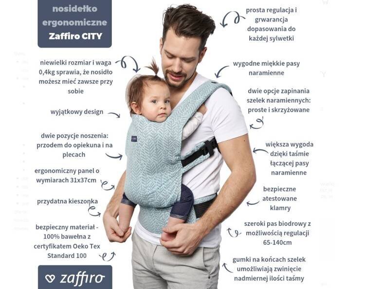 Zaffiro nešioklė City, mint leaves kaina ir informacija | Nešioklės | pigu.lt