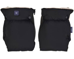 Dviejų dalių pirštinės ant vaikiško vežimėlio Mufka Zaffiro, Beige Premium Wool + black, 38x26 cm kaina ir informacija | Vežimėlių priedai | pigu.lt