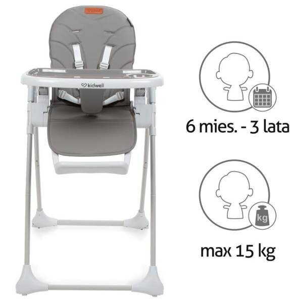Maitinimo kėdutė Kidwell Beno, grey kaina ir informacija | Maitinimo kėdutės | pigu.lt