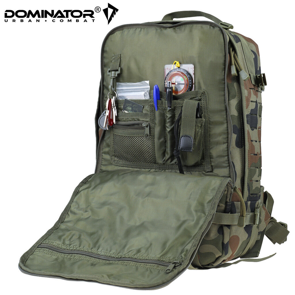 Turistinė kuprinė Dominator Urban Combat Defender Laser Cut 45L, žalia kaina ir informacija | Kuprinės ir krepšiai | pigu.lt