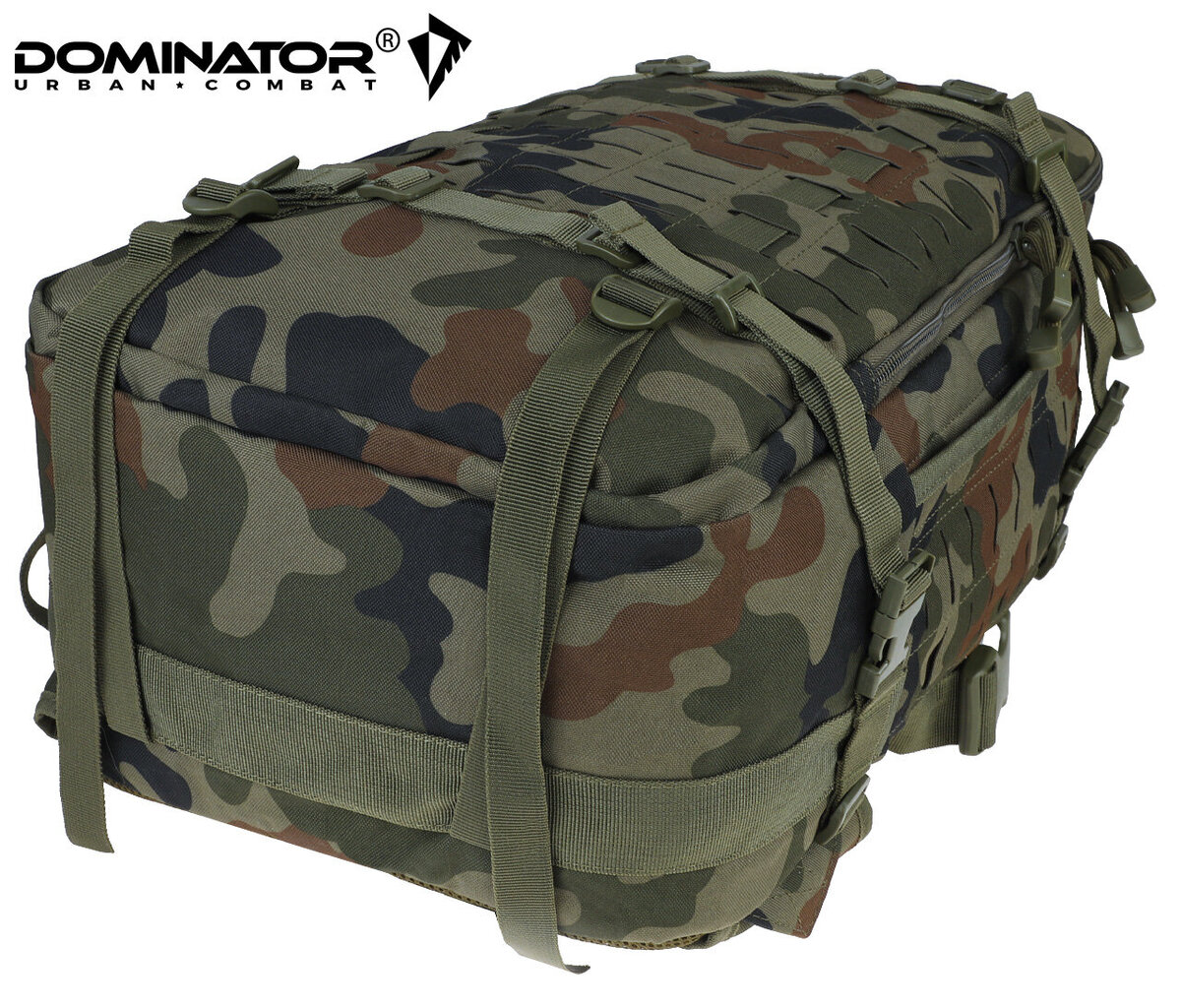 Turistinė kuprinė Dominator Urban Combat Defender Laser Cut 45L, žalia kaina ir informacija | Kuprinės ir krepšiai | pigu.lt