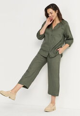 Женская льняная блузка LINNEA от Cellbes, цвет хаки цена и информация | Женские блузки, рубашки | pigu.lt
