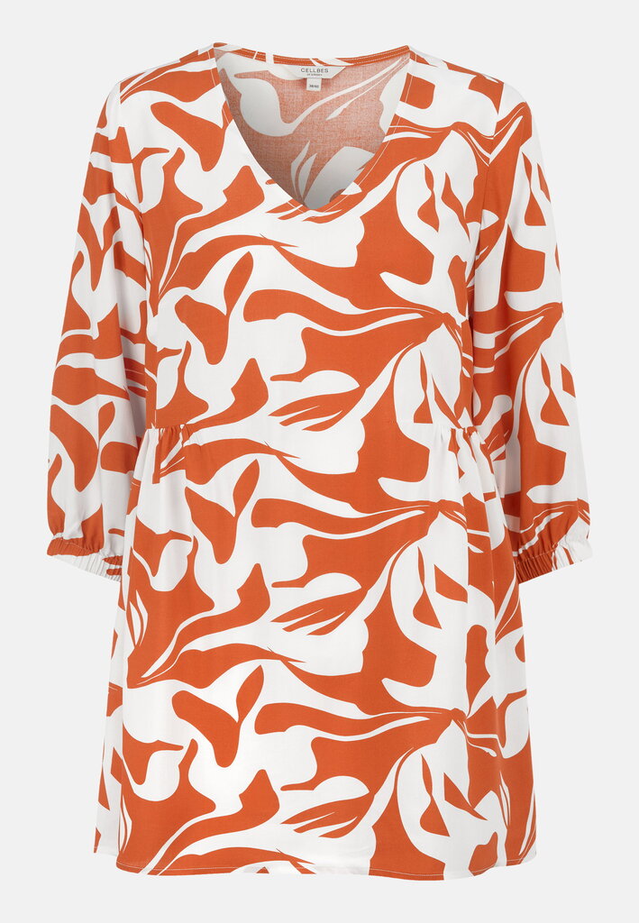 Cellbes moteriška tunika ELISA, oranžinė-gėlėta цена и информация | Tunikos | pigu.lt