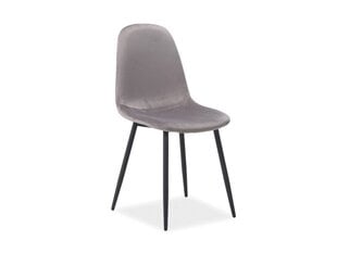 Kėdė Signal Meble Fox Velvet, pilka/juoda kaina ir informacija | Virtuvės ir valgomojo kėdės | pigu.lt