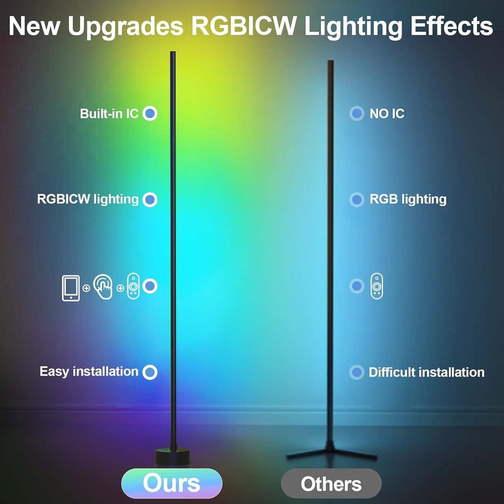 G.LUX RGB LED toršeras GD-RAINBOW-F Black kaina ir informacija | Toršerai | pigu.lt
