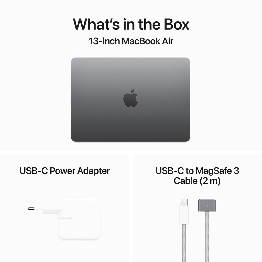 Apple MacBook Air 13" M3 chip with 8-core CPU and 10-core GPU 8GB 512GB SSD - Space Grey - MRXP3RU/A цена и информация | Nešiojami kompiuteriai | pigu.lt