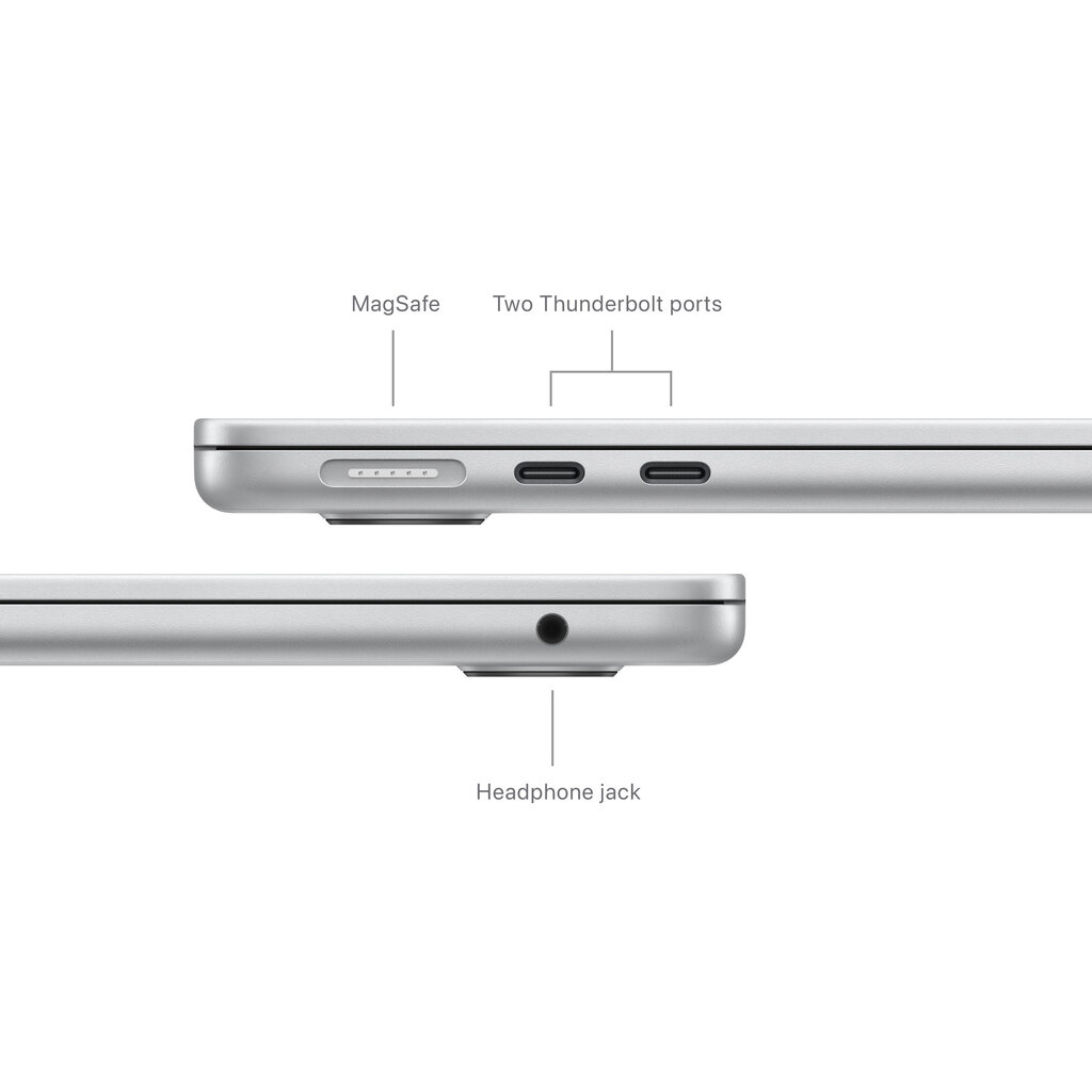 MacBook Air 13" Apple M3 8C CPU 10C GPU/8GB/512GB SSD/Silver/SWE - MRXR3KS/A kaina ir informacija | Nešiojami kompiuteriai | pigu.lt