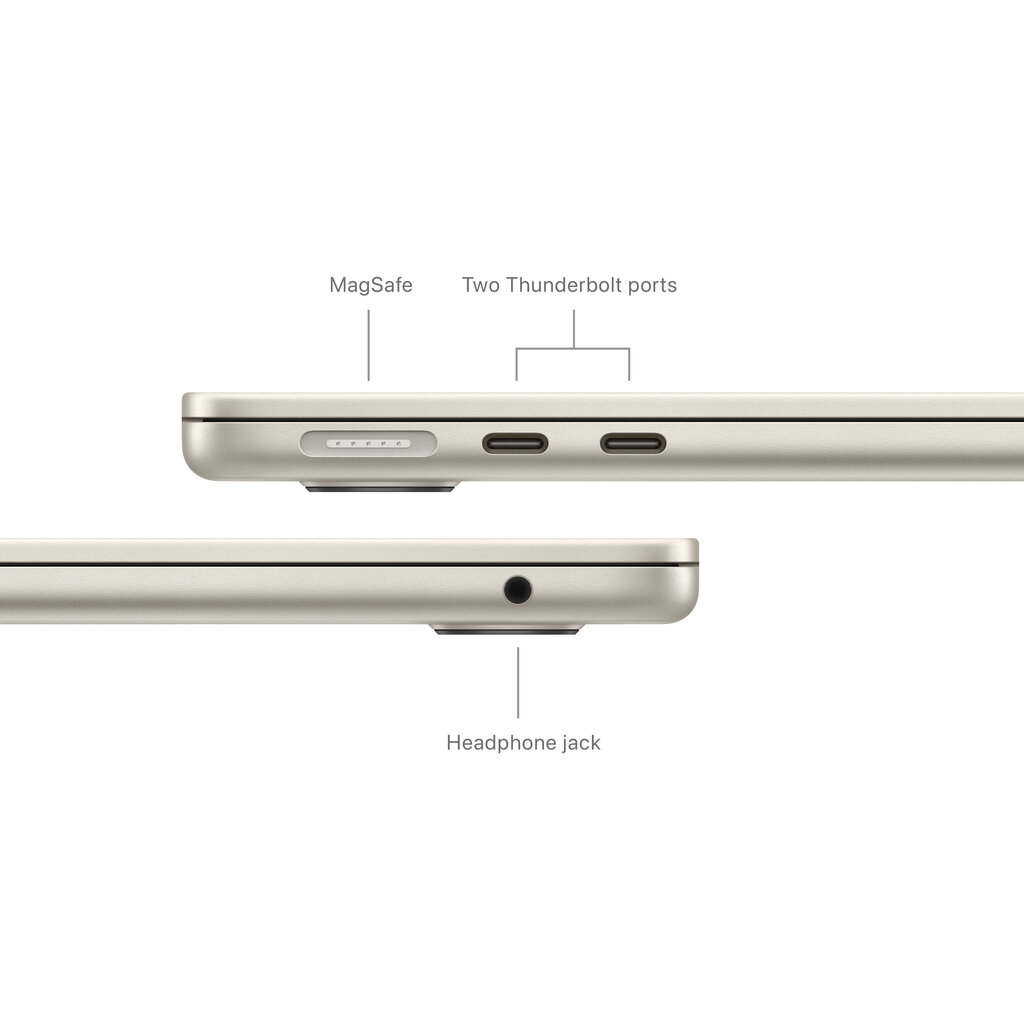 Apple MacBook Air 13" M3 chip with 8-core CPU and 8-core GPU 8GB 256GB SSD - Starlight - MRXT3KS/A kaina ir informacija | Nešiojami kompiuteriai | pigu.lt