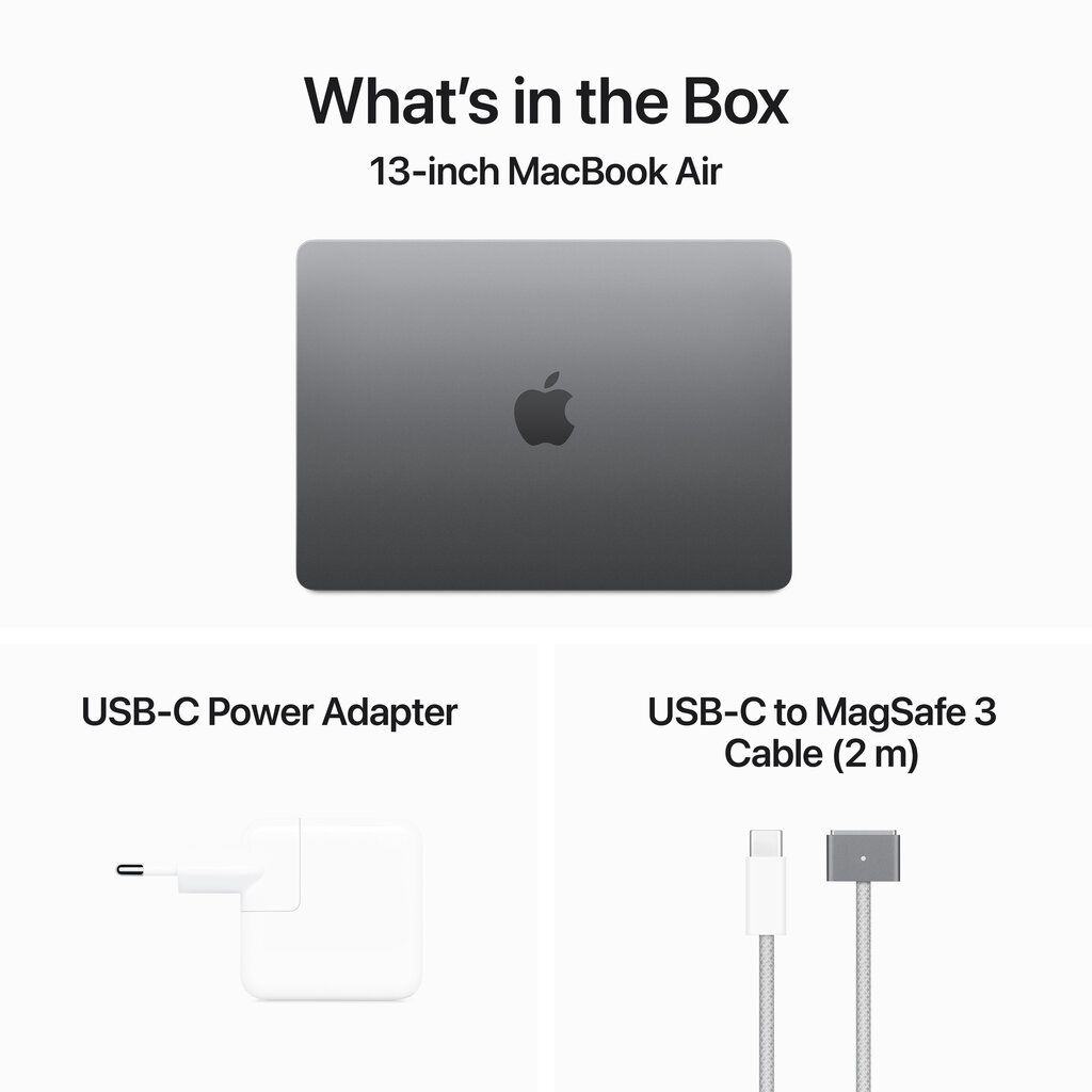 Apple MacBook Air 13" M3 chip with 8-core CPU and 10-core GPU 16GB 512GB SSD - Space Grey - MXCR3ZE/A kaina ir informacija | Nešiojami kompiuteriai | pigu.lt