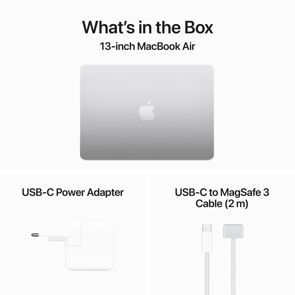 Apple MacBook Air 13" M3 chip with 8-core CPU and 10-core GPU 16GB 512GB SSD - Silver - MXCT3KS/A цена и информация | Nešiojami kompiuteriai | pigu.lt