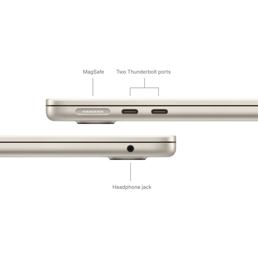 Apple MacBook Air 13" M3 chip with 8-core CPU and 10-core GPU 16GB 512GB SSD - Starlight - MXCU3ZE/A цена и информация | Nešiojami kompiuteriai | pigu.lt