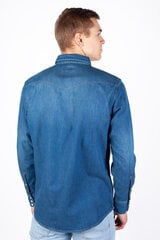 Džinsiniai marškiniai vyrams Wrangler 112350464, mėlyni kaina ir informacija | Vyriški marškiniai | pigu.lt