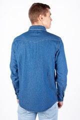 Džinsiniai marškiniai vyrams Wrangler 112350488, mėlyni kaina ir informacija | Vyriški marškiniai | pigu.lt
