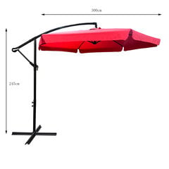 Садовый зонт Akord Cynia, красный цена и информация | Зонты, маркизы, стойки | pigu.lt